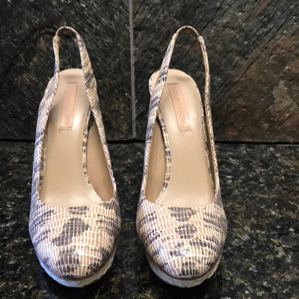 BCBGMAXAZRIA sling back platforms worn 1 time!